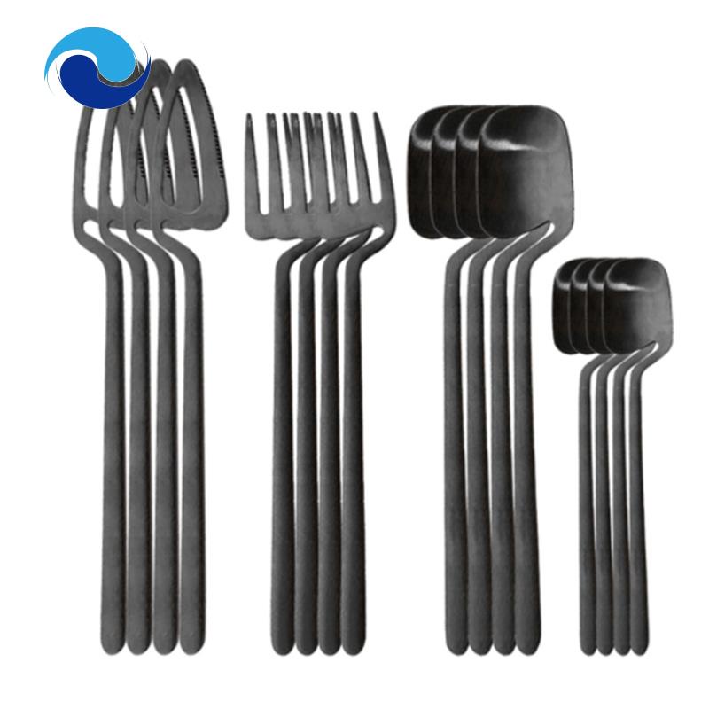 Set 16 Dụng Cụ Ăn Uống Bằng Thép Không Gỉ 304 Cao Cấp Đen