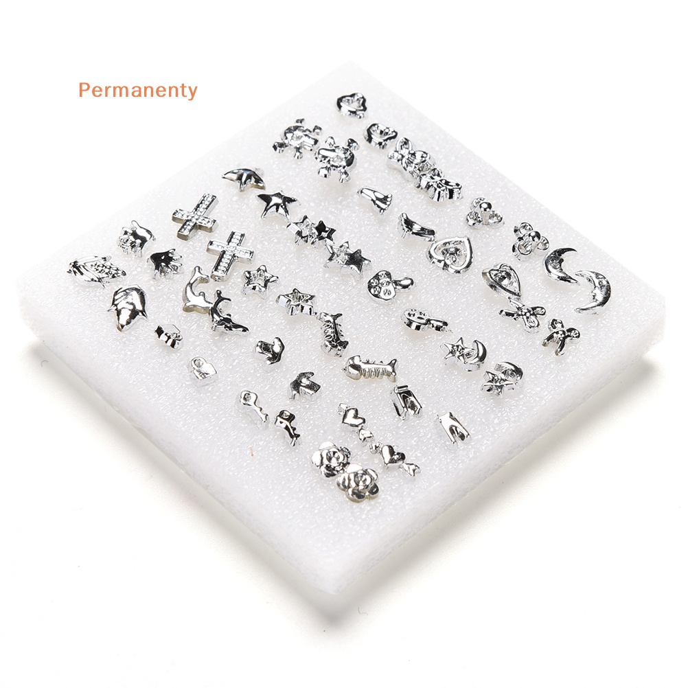 Set 24 Đôi Bông Tai Nhựa Mạ Bạc Thời Trang Bán Sỉ
