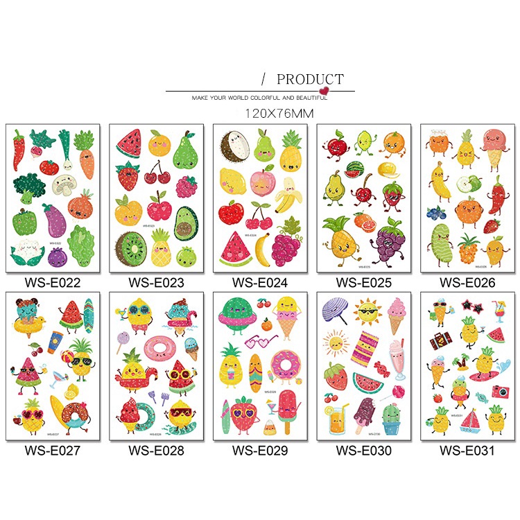 Hình Xăm Dán Tạm Thời Chống Nước Lấp Lánh Cho Bé Gái