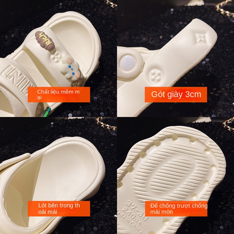 Xăng đan Đế Dày Bằng EVA Họa Tiết Hoa Hướng Dương Dễ Thương Thời Trang Đi Biển Mùa Hè Cho Nữ