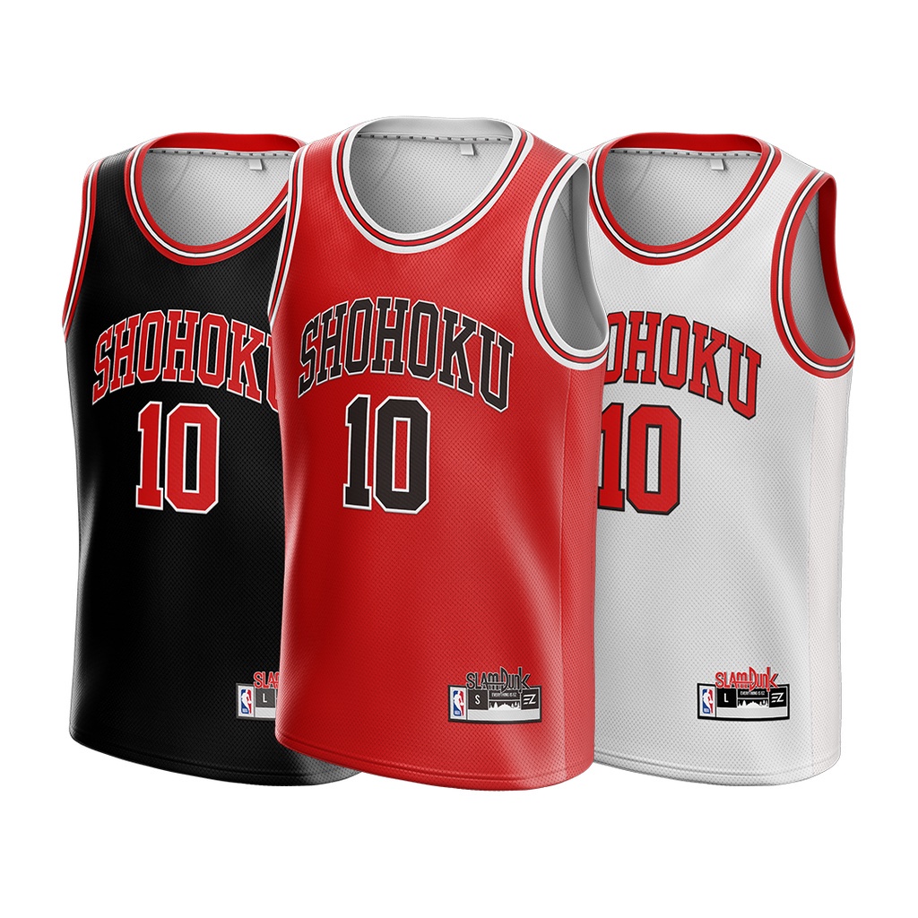 Áo Thun Bóng Rổ In Hình Nhân Vật ANIME Sakuragi Hanamichi Shohoku 10 SLAM DUNK
