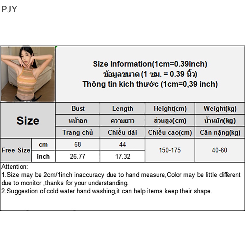 Áo Dệt Kim Không Tay Dáng Ôm In Kẻ Sọc Kiểu Vintage Thời Trang Mùa Hè Cho Bạn Gái PJ