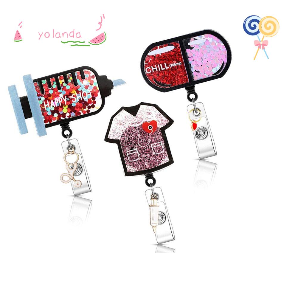 YOLA Set 3 Móc Khóa ABS Có Thể Thu Gọn Thời Trang Cho Văn Phòng