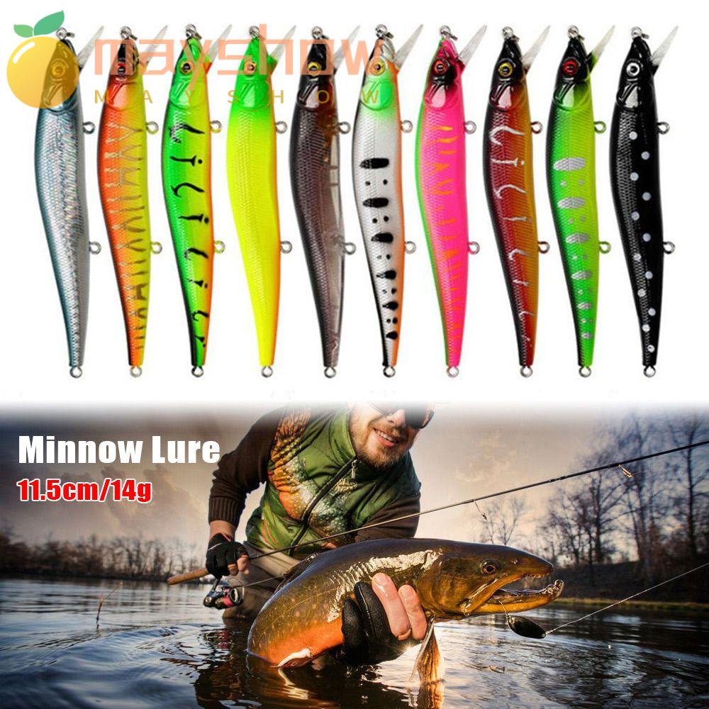 MAYSHOW Mồi Câu Cá Giả Bằng Nhựa ABS Cứng Nhiều Màu Mắt 3D Nhiều Màu Sắc 11.5cm 14g