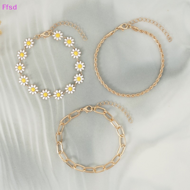 Set 3 Vòng Tay Hoa Cúc Hình Học Tùy Chỉnh Thời Trang Cho Nữ