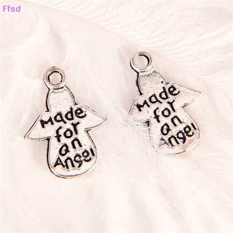 {Ffsd} Set 50 Mặt Dây Chuyền Bạc Hình Thiên Thần Tây Tạng DIY Làm Trang Sức Bán Chạy