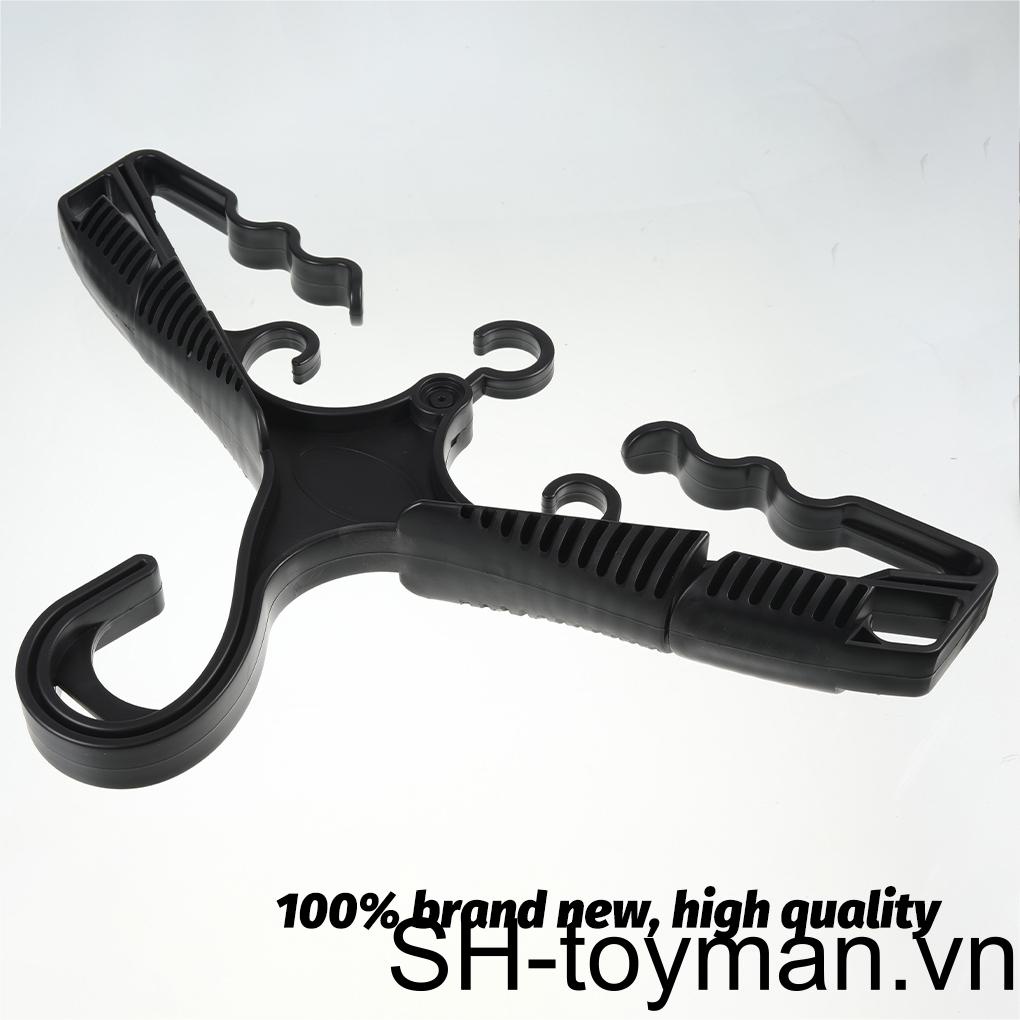 (runbu) Móc Treo Quần Áo Bằng Nhựa Màu Đen Thương Hiệu Mới Chịu Tải Nặng Dùng Ngoài Trời Không Cần Khoan Lỗ Thông Dụng