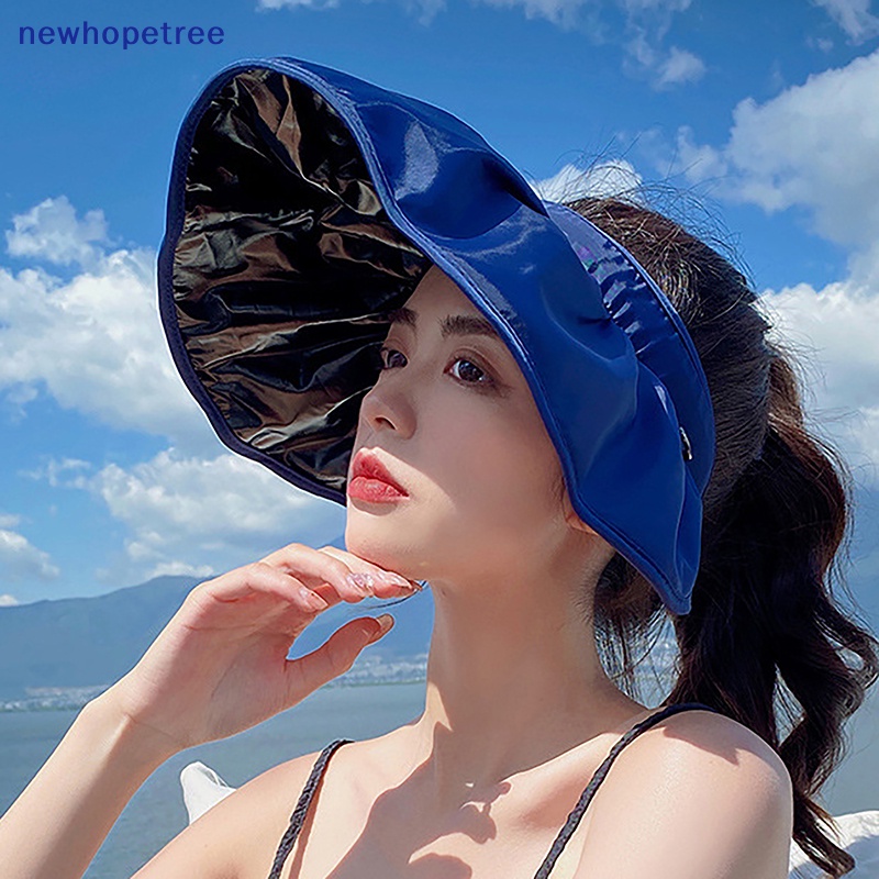 Mũ Lưỡi Trai NTVN Chống Nắng Vành Rộng Hở Chóp Màu Trơn Gấp Gọn Được Thuận Tiện Mang Theo Mùa Hè Cho Nữ