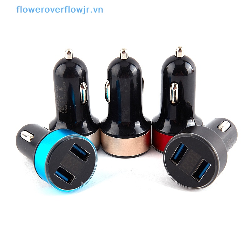 Tẩu Sạc Điện Thoại Hai Cổng USB 4.8A Bằng Kim Loại Dùng Trong Xe Hơi