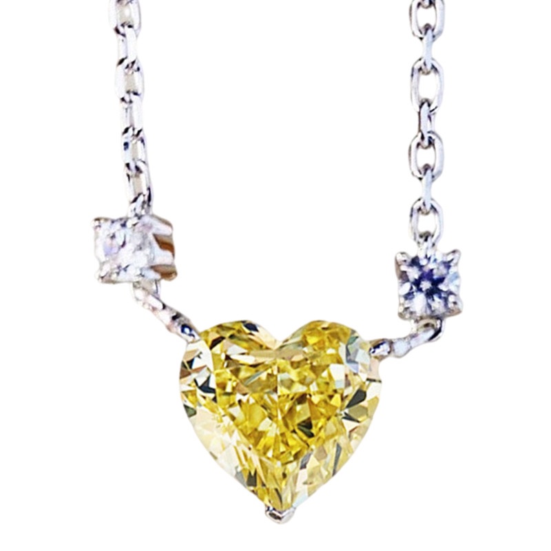 Ygt Vòng cổ Choker Bằng Thép Không Gỉ Mặt Trái Tim Đính Đá Zircon Ngọt Ngào Cho Nữ