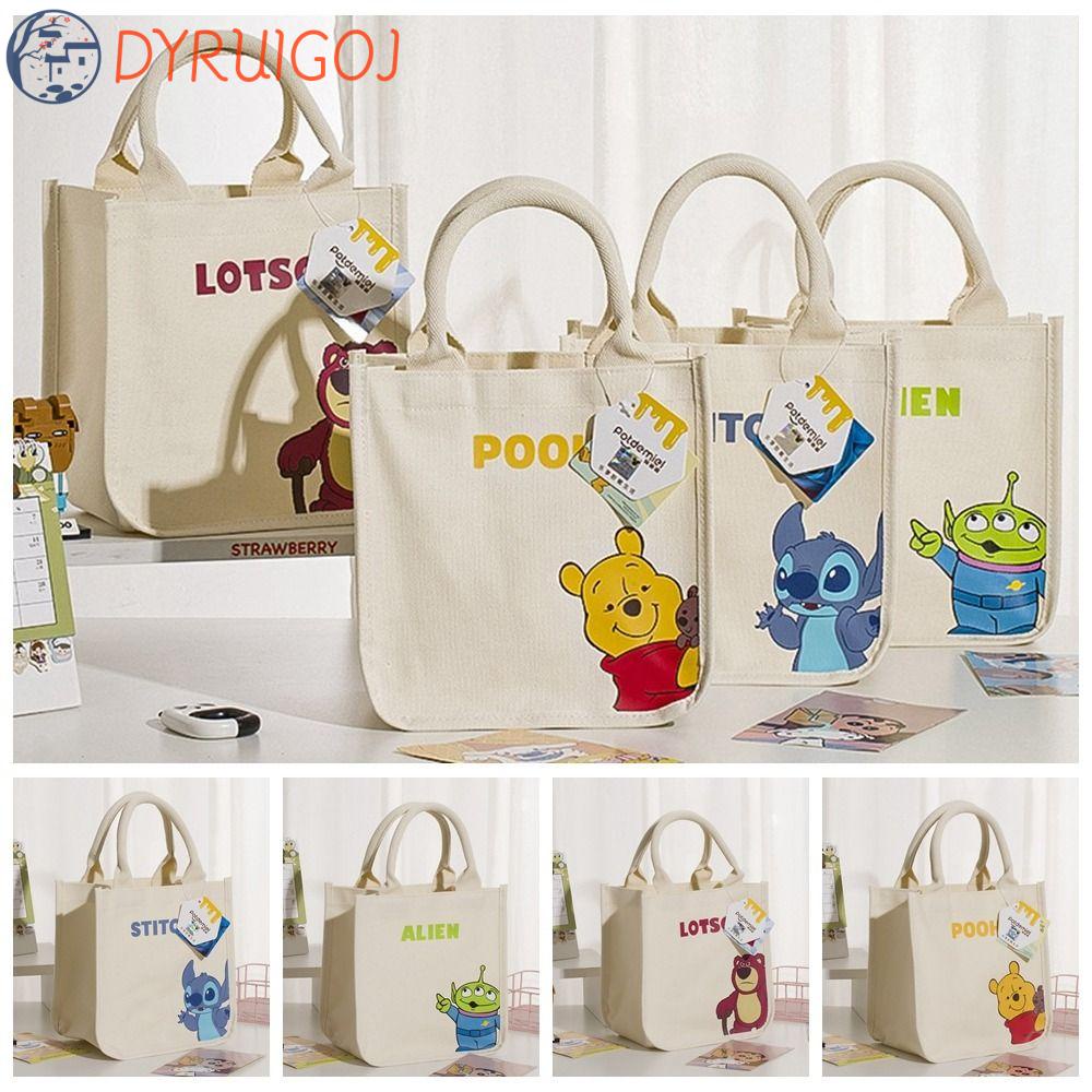 DYRUIDOJ Túi Xách Tay Bằng Vải Canvas In Chữ Dễ Thương Dành Cho Nữ