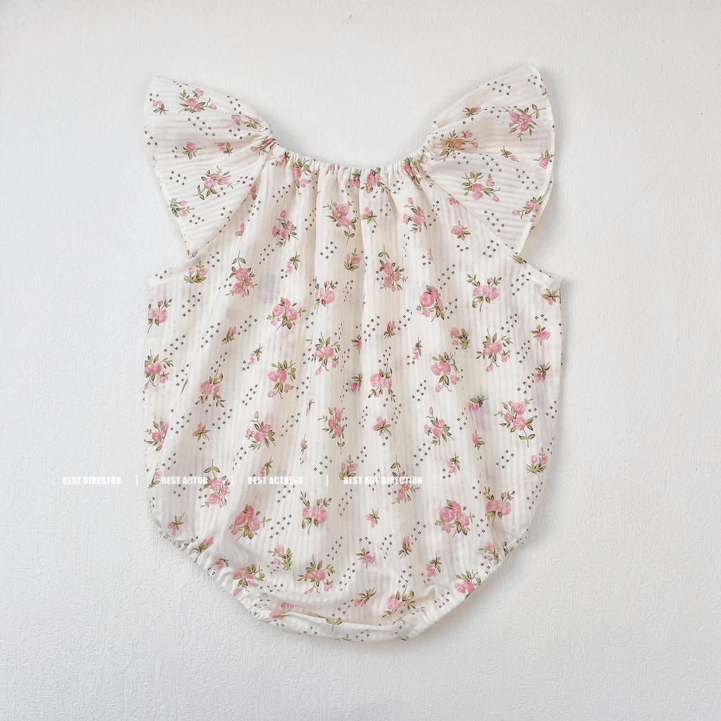 Áo Liền Quần In Hoa Dành Cho Bé Gái 0-24 Tháng Tuổi