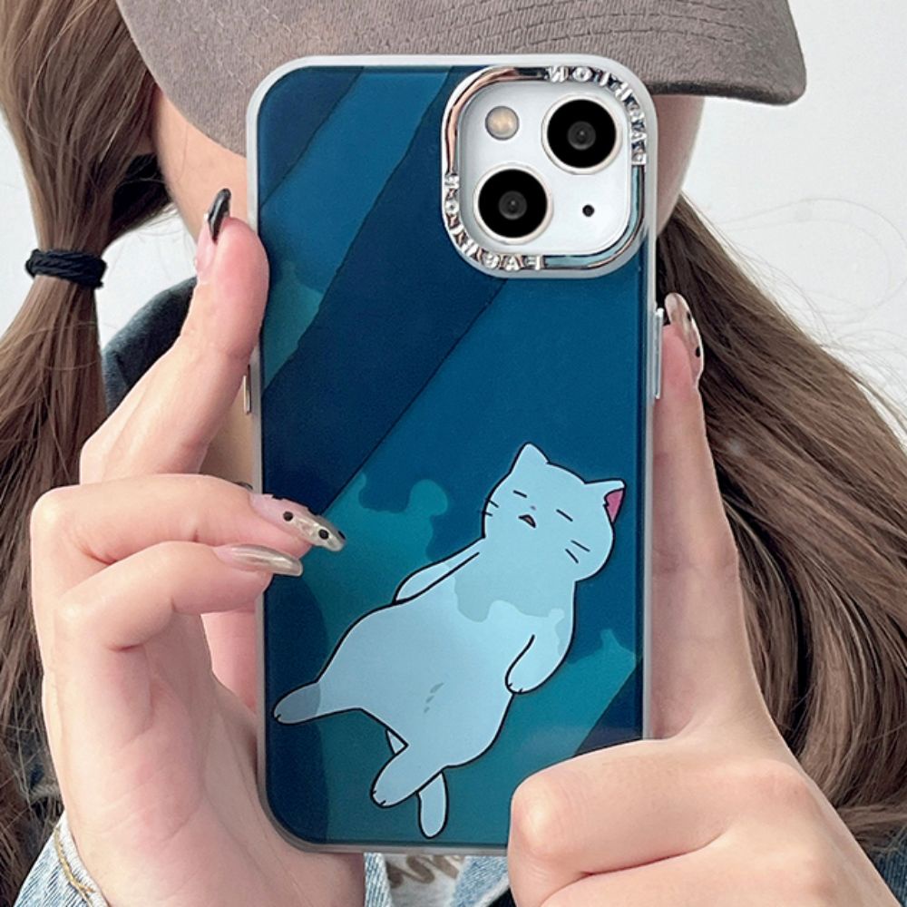 Ốp Điện Thoại TPU Mềm Chống Sốc Mạ Điện In Hình Mèo Dễ Thương Cho IPhone 14 13 12 11 Pro Max X XR 8 7 Plus