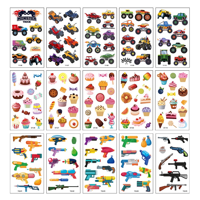 Set 10 Hình Xăm Dán Nhiều Kiểu Dáng Dễ Thương Cho Bé