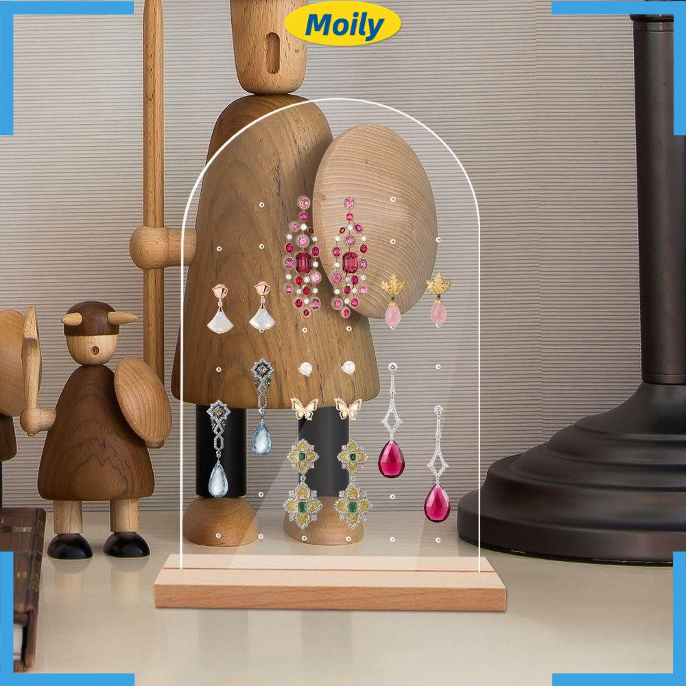 MOILYVN Bộ 2 Giá Đỡ Trưng Bày Trang Sức Trong Suốt DIY