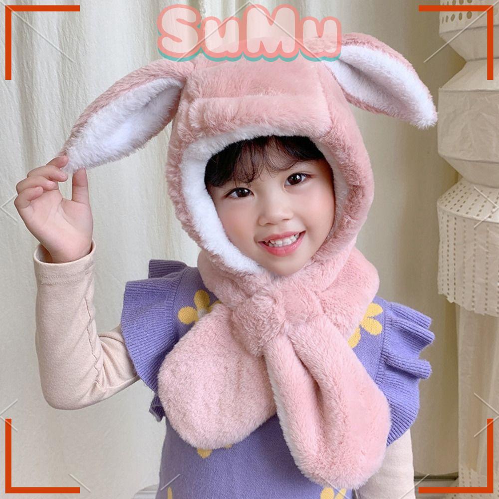 SUMU Mũ Trùm Đầu Giữ Ấm Họa Tiết Hoạt Hình Xinh Xắn Dành Cho Bé