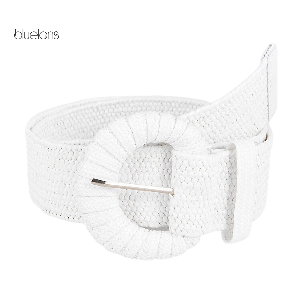 Thắt Lưng Đan Rơm Thủ Công Bản Rộng Có Khóa Cài Điều Chỉnh Được Phong Cách Bohemian Mùa Hè Cho Nữ