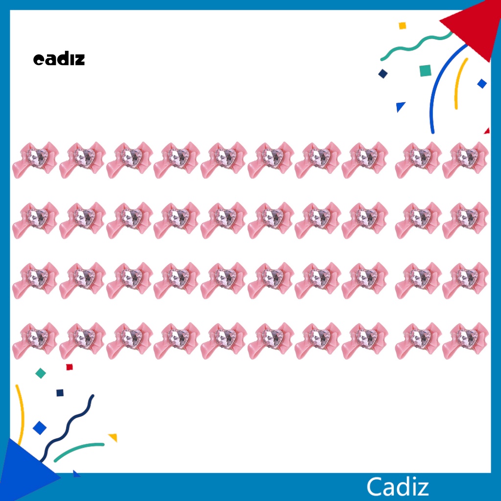 Bộ 40 Phụ Kiện Đá Hình Nơ / Trái Tim 3D Lấp Lánh Trang Trí Móng Nghệ Thuật