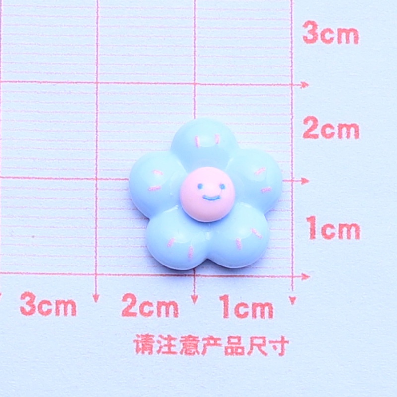 Set 10 Kẹp Tóc Hình Bông Hoa Mặt Cười Bằng Nhựa Resin DIY