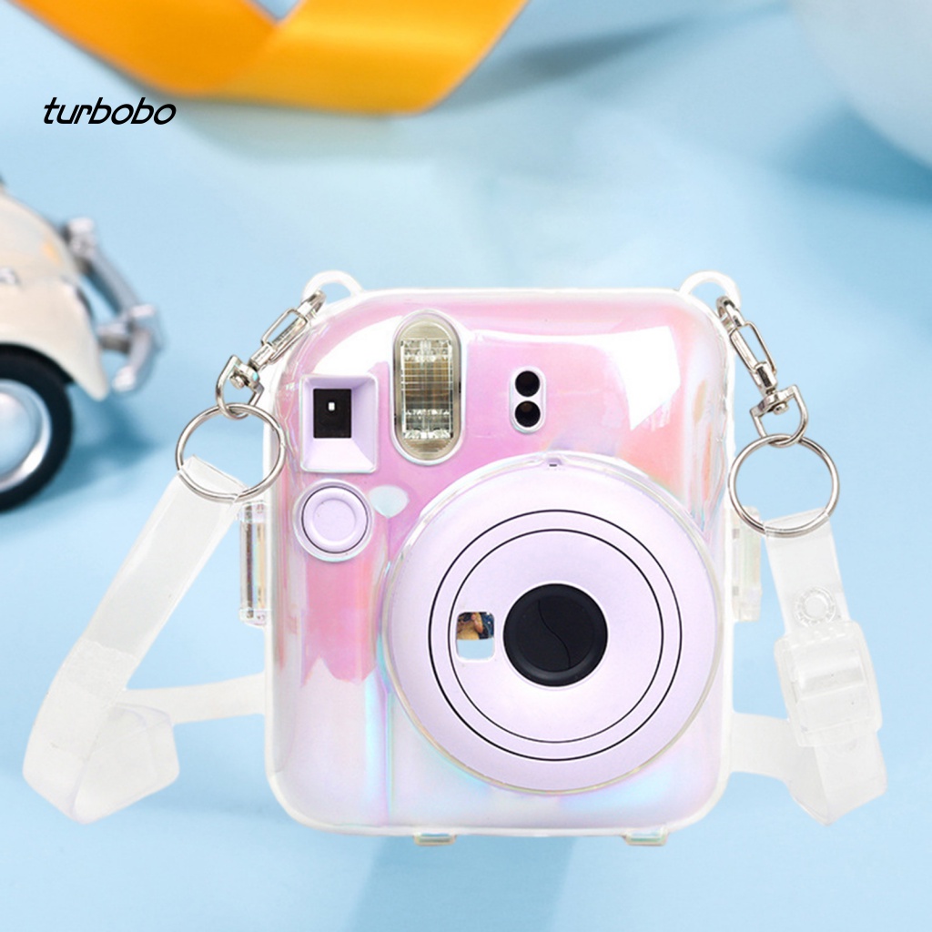 Vỏ Bảo Vệ Camera Polaroid Mini12 Trong Suốt Mạ Điện Kèm Dây Đeo Vai Tùy Chỉnh Tiện Dụng