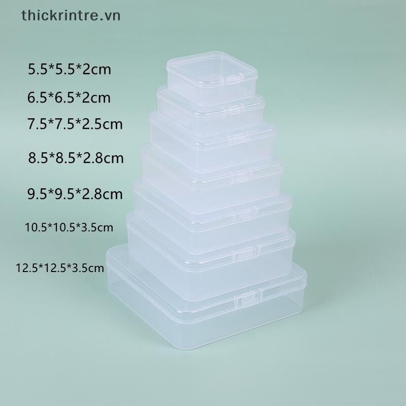 Hộp Nhựa PP Trong Suốt Hình Vuông 7.5cm Đựng Trang Sức Có Nắp Đậy