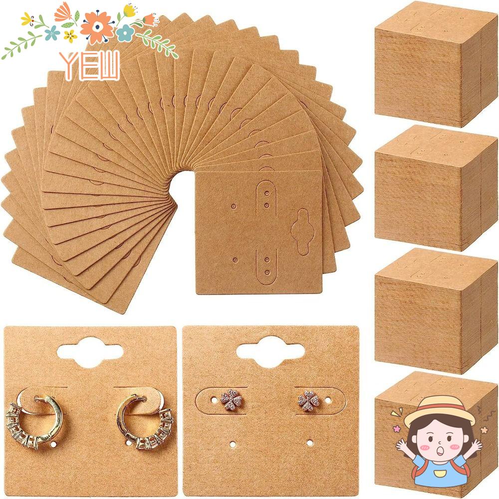 YEW Thẻ Treo Bông Tai Bằng Nhựa Dày Dặn Màu Trắng / Đen / Nâu Tiện Dụng DIY