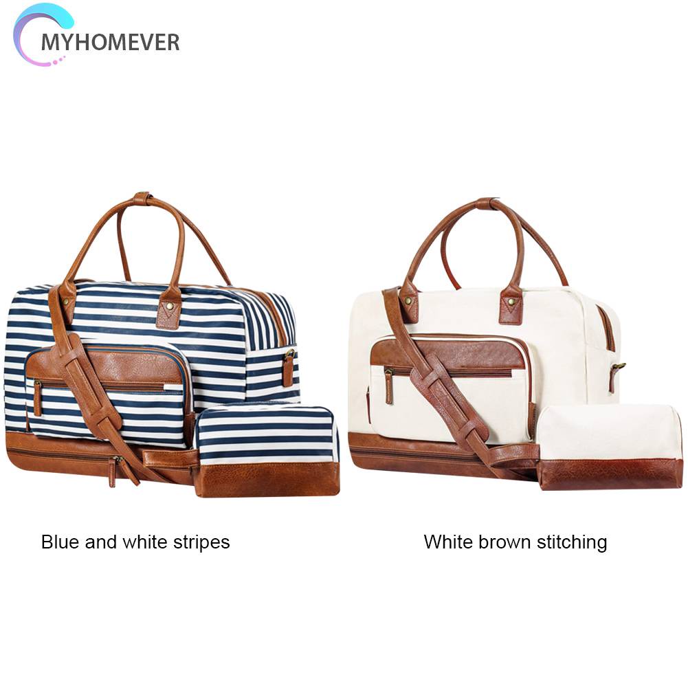 Túi Xách Canvas Cỡ Lớn Có Ngăn Đựng Đồ Khô / Ướt Tiện Dụng Cho Nam Và Nữ