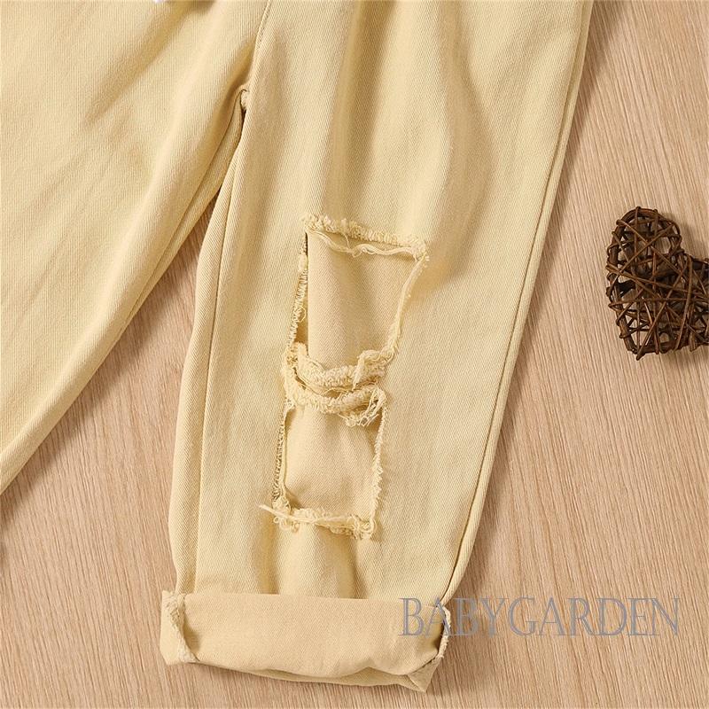 Set Đồ 3 Món Gồm Áo Thun Tay Dài + Quần Dài Lưng Thun + Túi Đeo Chéo Màu Trơn Dành Cho Bé Gái / 1-6 Tuổi