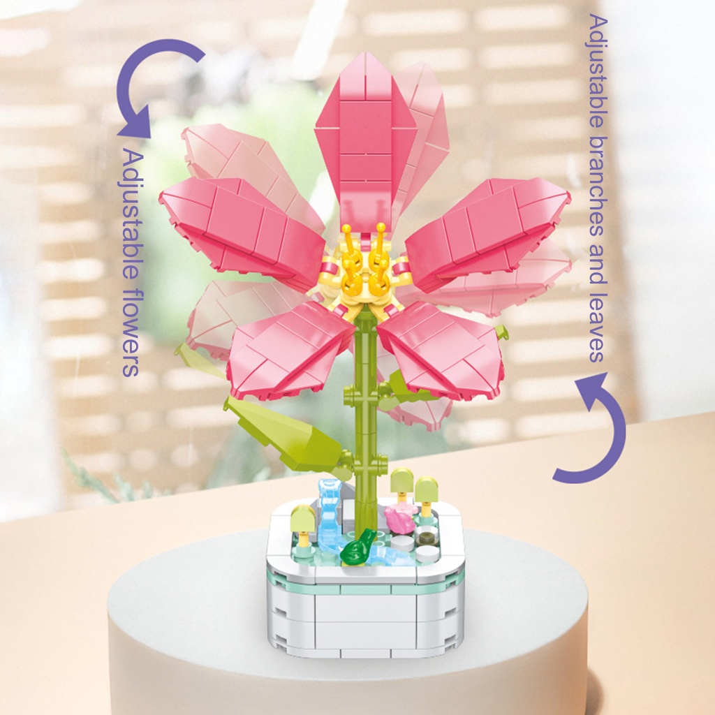 1 Bộ Đồ Chơi Lắp Ráp Hình Bông Hoa Bằng ABS Dễ Điều Chỉnh DIY