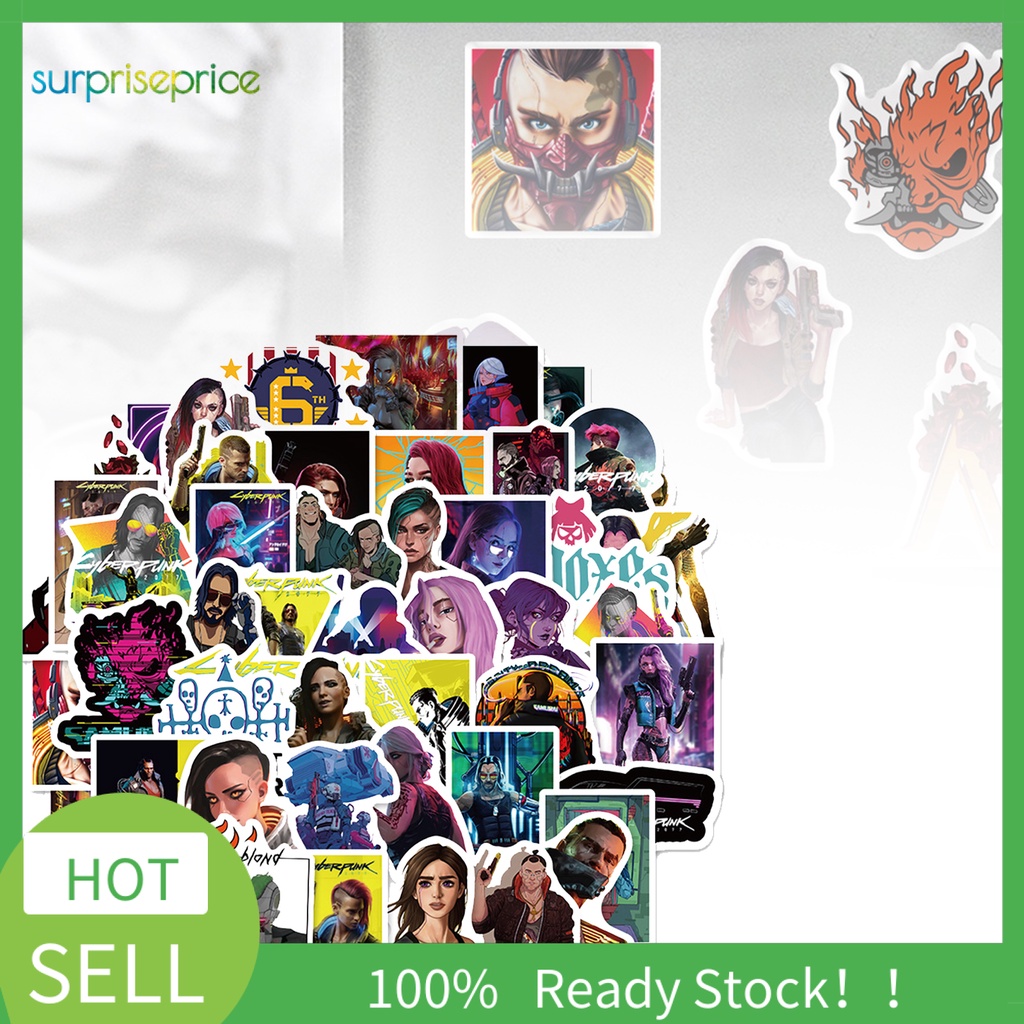 Set 50 Miếng Dán PVC Họa Tiết Hoạt Hình Graffiti Trang Trí Ván Trượt