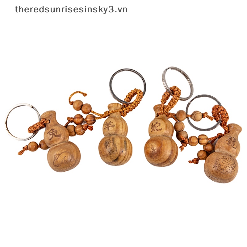 # # Móc Chìa Khóa Bằng Gỗ Đào Quả Bầu Nhỏ Phong Cách Trung Hoa Cổ Điển Thời Trang Trang Trí Nhà Cửa