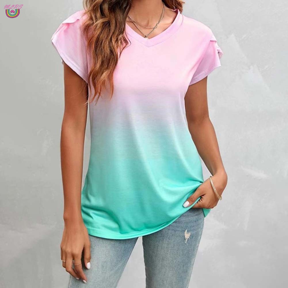 Áo Kiểu Mềm Mại Tay Cánh Hoa Thời Trang Mùa Hè Cho Nữ