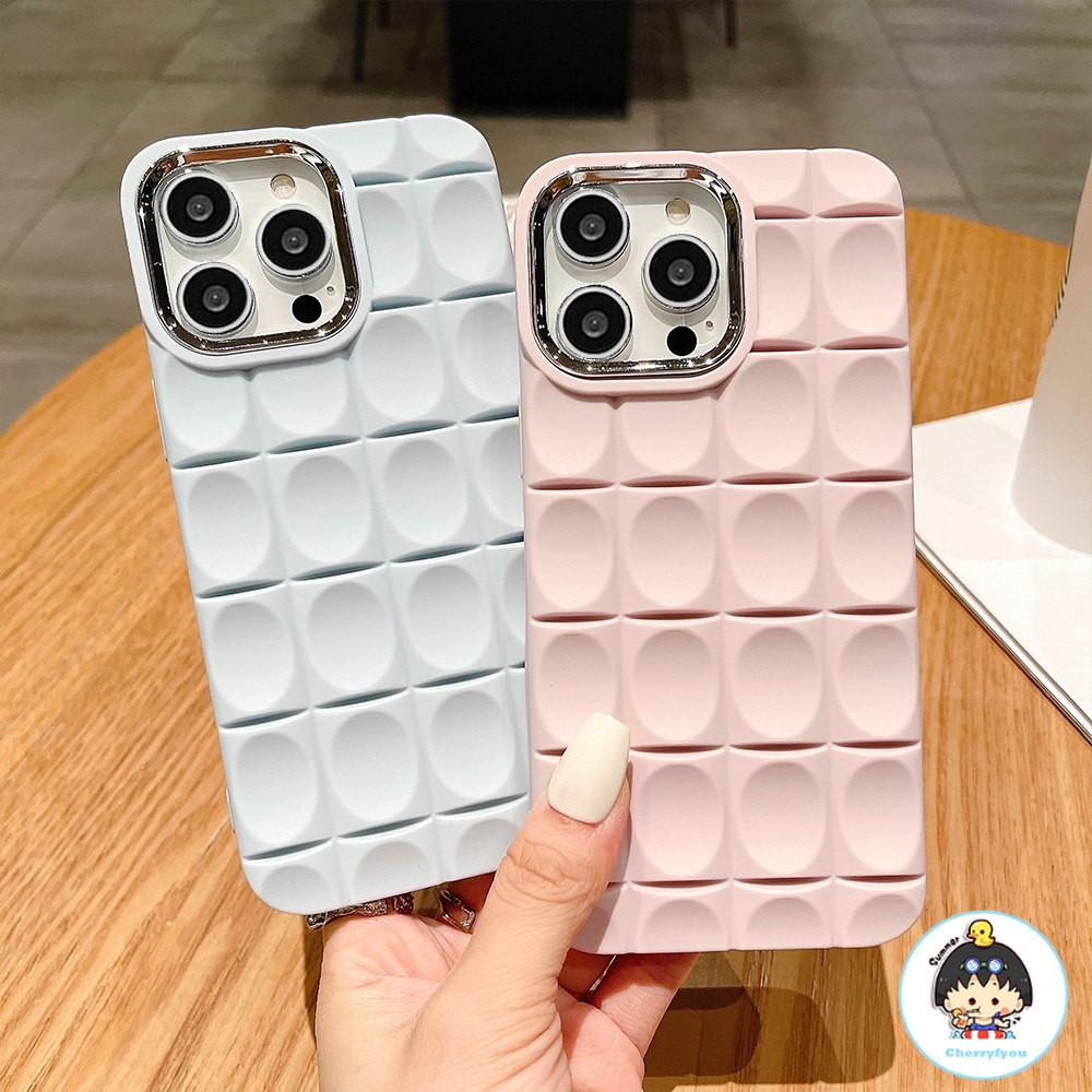Ốp Điện Thoại TPU Dẻo Họa Tiết Kẻ Sọc 3D Màu Trơn Sang Trọng Chống Sốc Cho IPhone 11 12 13 14 Pro Max