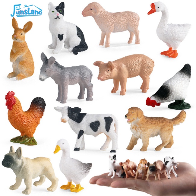 Set 12 mô hình động vật nông trại FUNSLANE làm đồ chơi cho bé