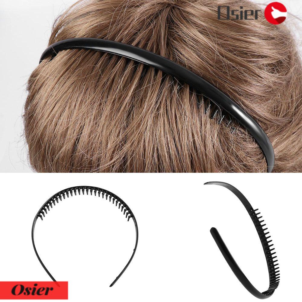 OSIER1 Set 1 / 2 Kẹp Tóc Nhựa Màu Đen Thời Trang Cho Nam