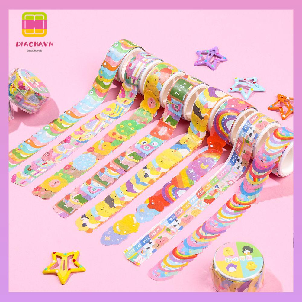 DIACHAVN Cuộn Băng Keo Washi Họa Tiết Dễ Thương Dùng Trang Trí Sổ Tay DIY