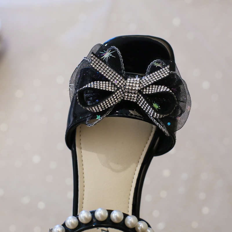 Công chúa dép, cao gót dép bé gái, mùa hè mới nơ-đế mềm mại-đế hở mũi thoáng khí hiệu suất giày