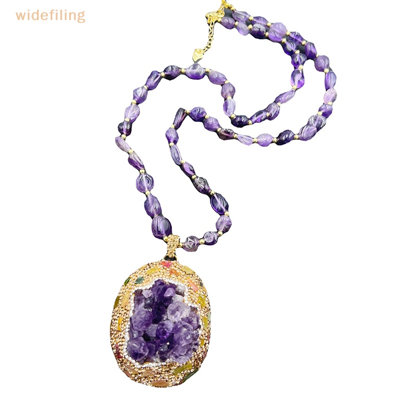 Vòng cổ Hạt Đá Thạch Anh Tím Phong Cách Vintage Thời Trang Cho Nữ