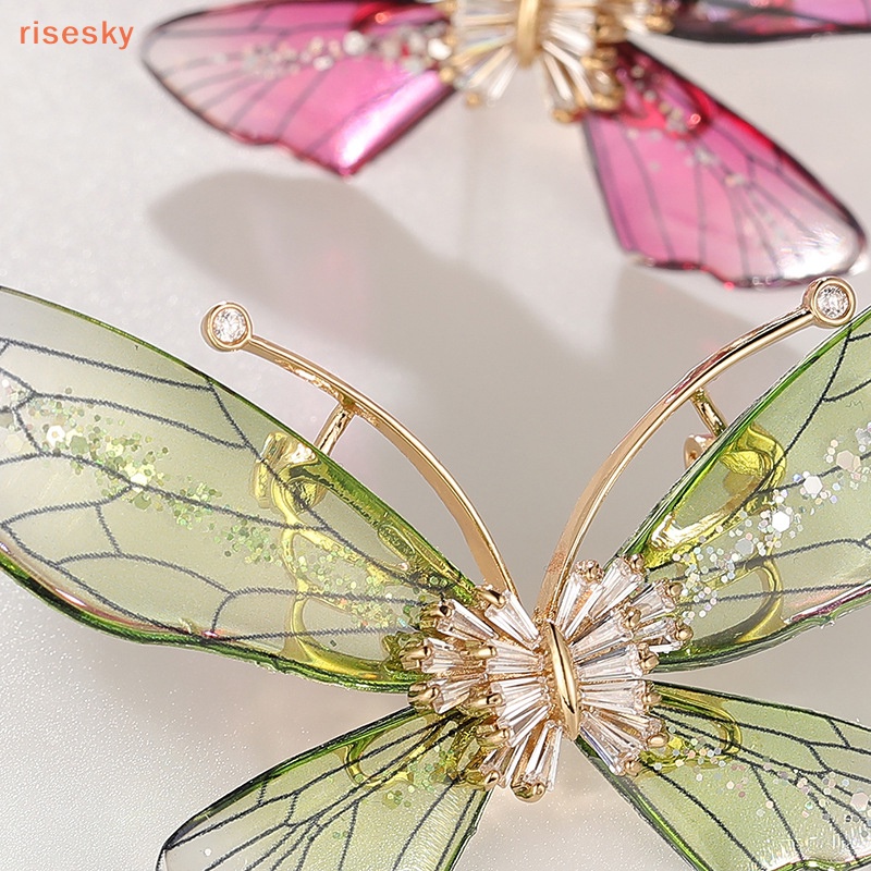 Ghim Cài Áo Hình Bướm Bằng Acrylic Trong Suốt Thời Trang Cho Nữ