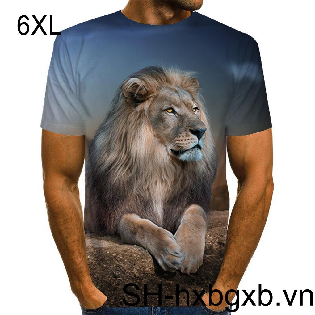 Áo Thun Mềm Co Giãn Thoải Mái In Hình Sư Tử Thời Trang Mùa Hè Cho Nam Và Nữ