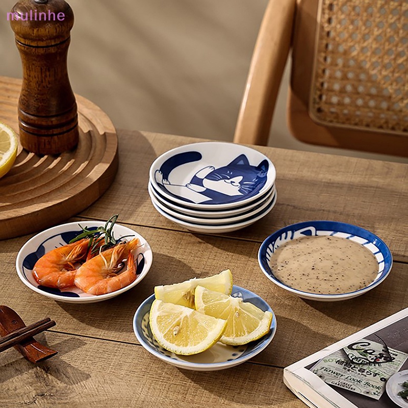 Đĩa Sứ Đựng Sushi / Món Tráng Miệng Hình Mèo May Mắn Phong Cách Nhật Bản Dễ Thương