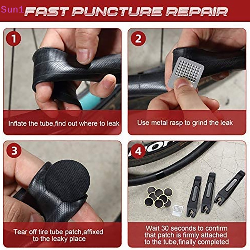 Set 10 / 10 Miếng Vá Lốp Xe Đạp Nhanh Khô Không Keo Tiện Lợi