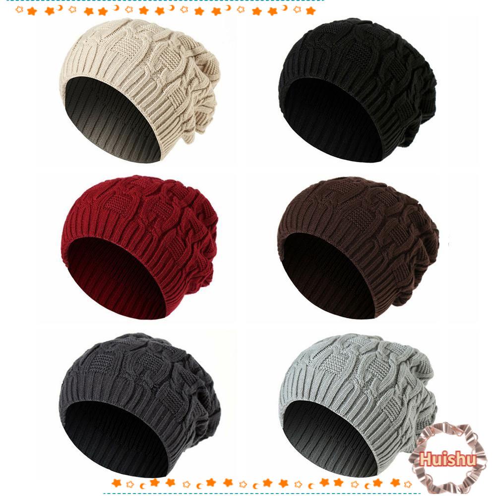 HS Mũ Beanie Dệt Kim Thiết Kế Xoắn Ốc Unisex