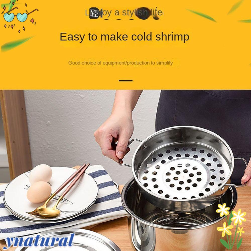 YNATURAL Muỗng Vớt Đồ Chiên Ráo Dầu Bằng Thép Không Gỉ Với Tay Cầm Lớn Hai Lỗ Mới Dành Cho Tôm Lạnh