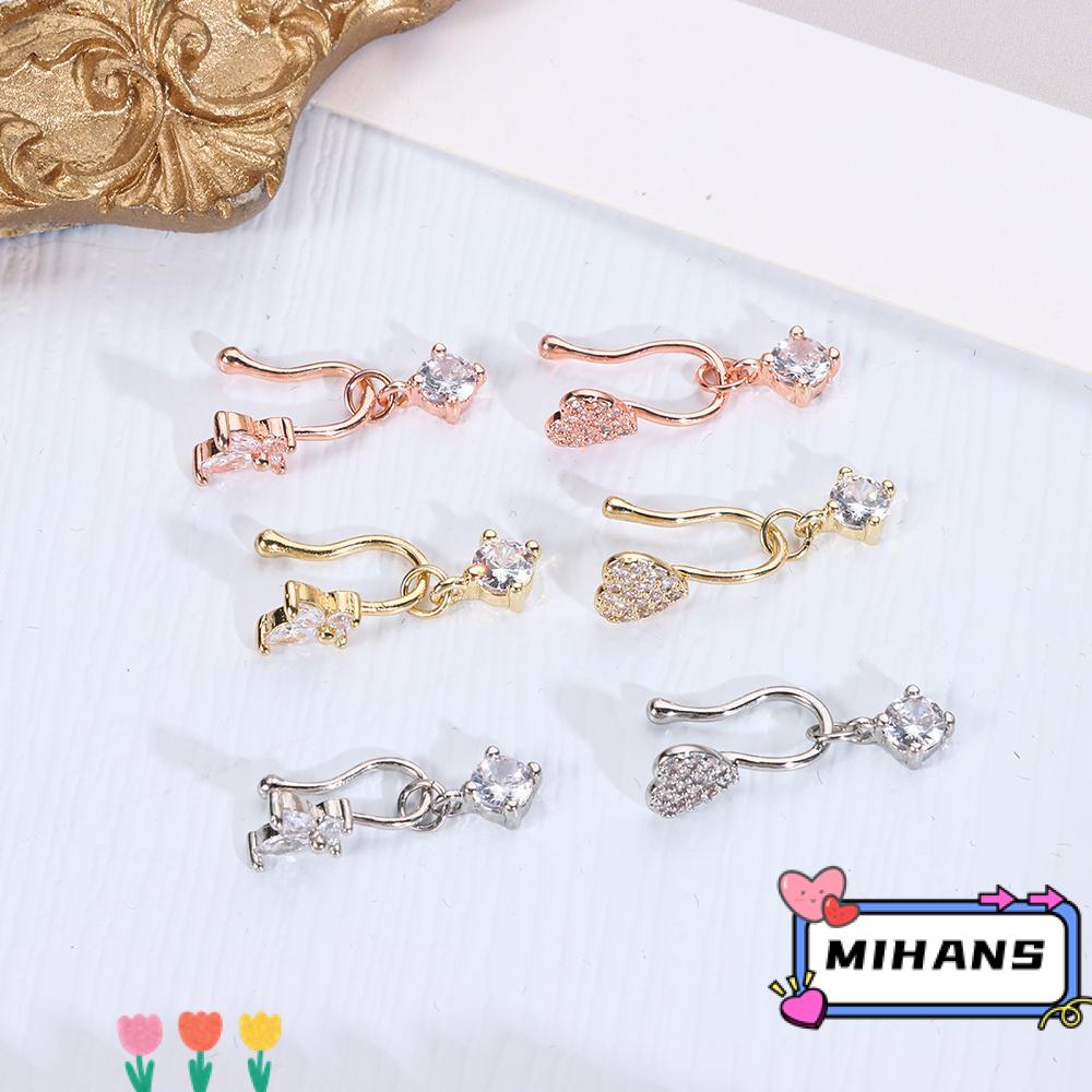 MIH Nhẫn Mũi Giả Màu Sắc Vàng Họa Tiết Bươm Bướm