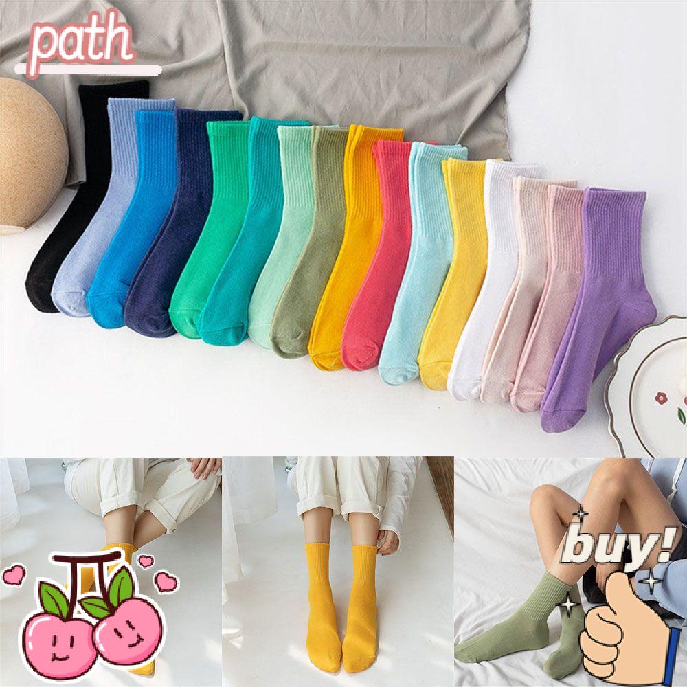 PATH Vớ Cotton Thể Thao Thoáng Khí Thoải Mái Màu Sắc Đơn Giản Cho Nữ