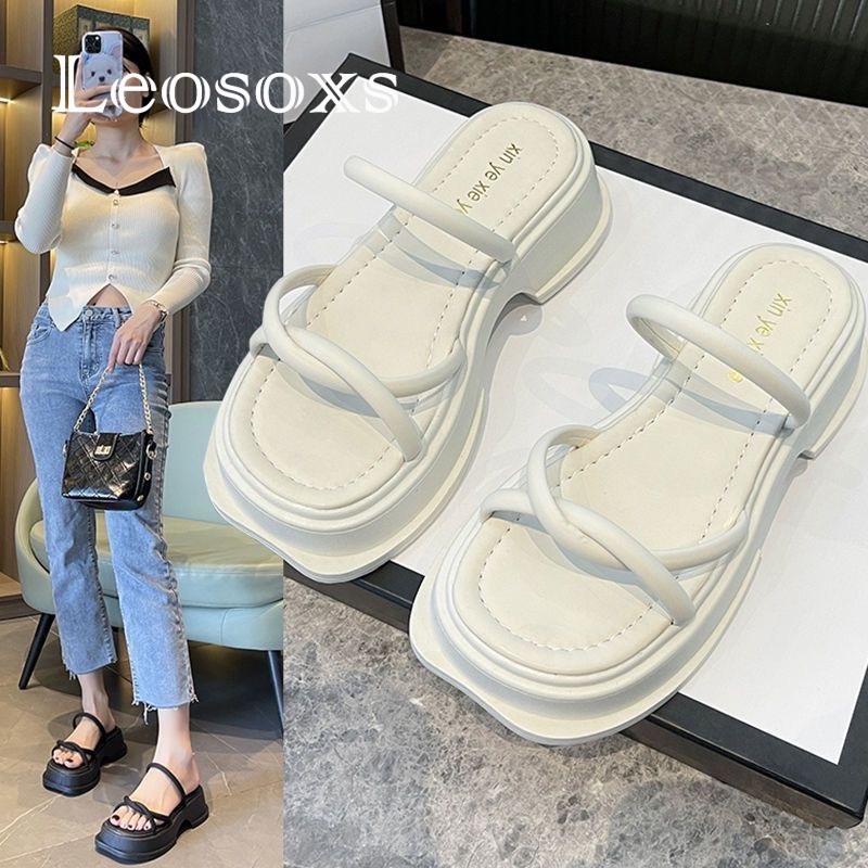 Leosoxs dép sandal nữ dép nữ dép bánh mì nữ dép bánh mì Chống Trượt 070621
