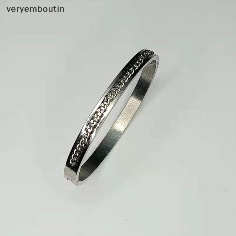 Vòng Tay Kim Cương Bằng Thép Titan Không Phai Màu Đơn Giản Thời Trang Cho Nữ