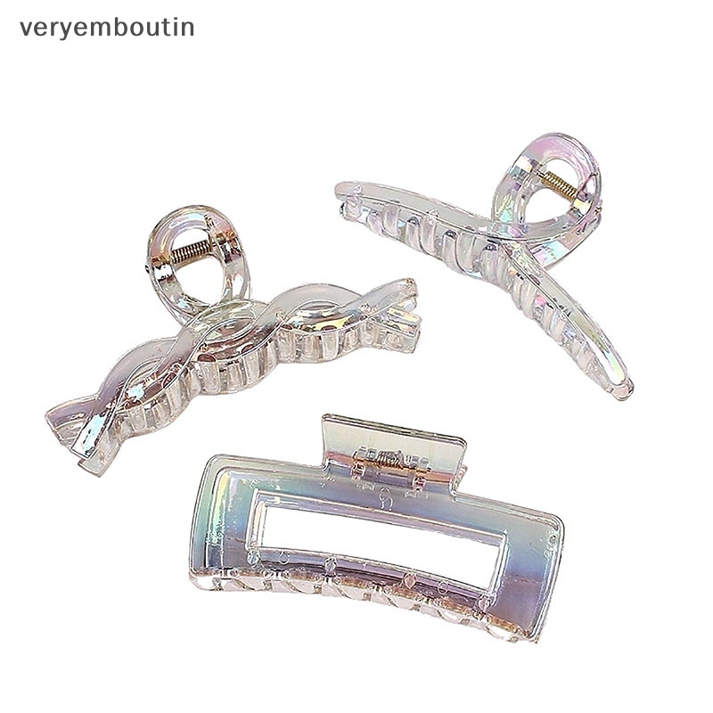 Kẹp Tóc Càng Cua Bằng Nhựa Trong Suốt Nhiều Màu Thời Trang