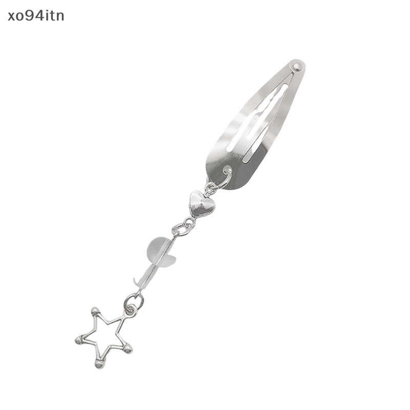 Kẹp Tóc Kim Loại Hình Ngôi Sao / Trái Tim Rỗng Y2K Thời Trang Cho Nữ